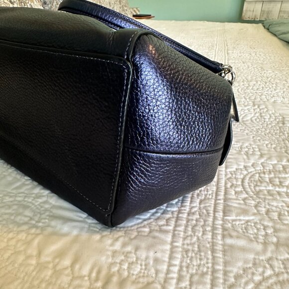 Coach Navy Hallie Leather Shoulder Bag - Picture 7 of 15